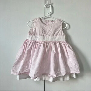 Hanna Andersson Pink and white gingham lace dress 18-24mo / 80cm Baby Girl
